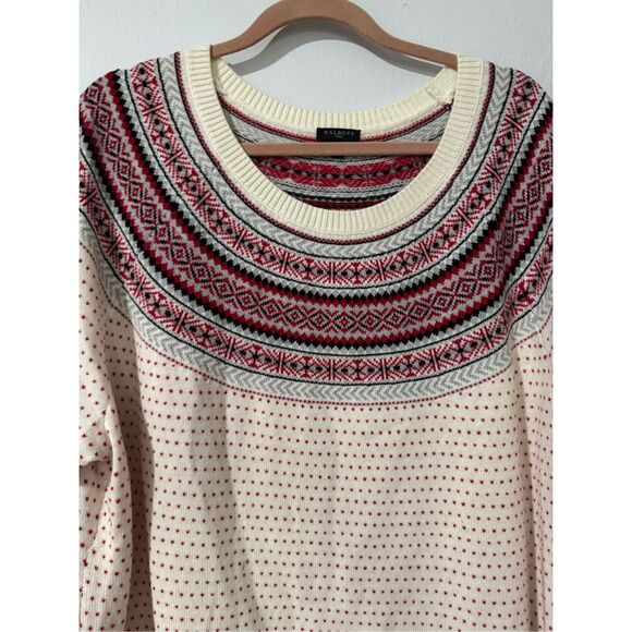 Talbots Nordic fair isle crewneck sweater lambs wool blend 3X - Picture 3 of 10